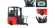 Three Wheel Electric Forklift Truck , 2 Ton Sit Down Battery Powered Pallet Truck